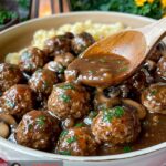 Making Salisbury Steak Meatballs with Mushroom Gravy