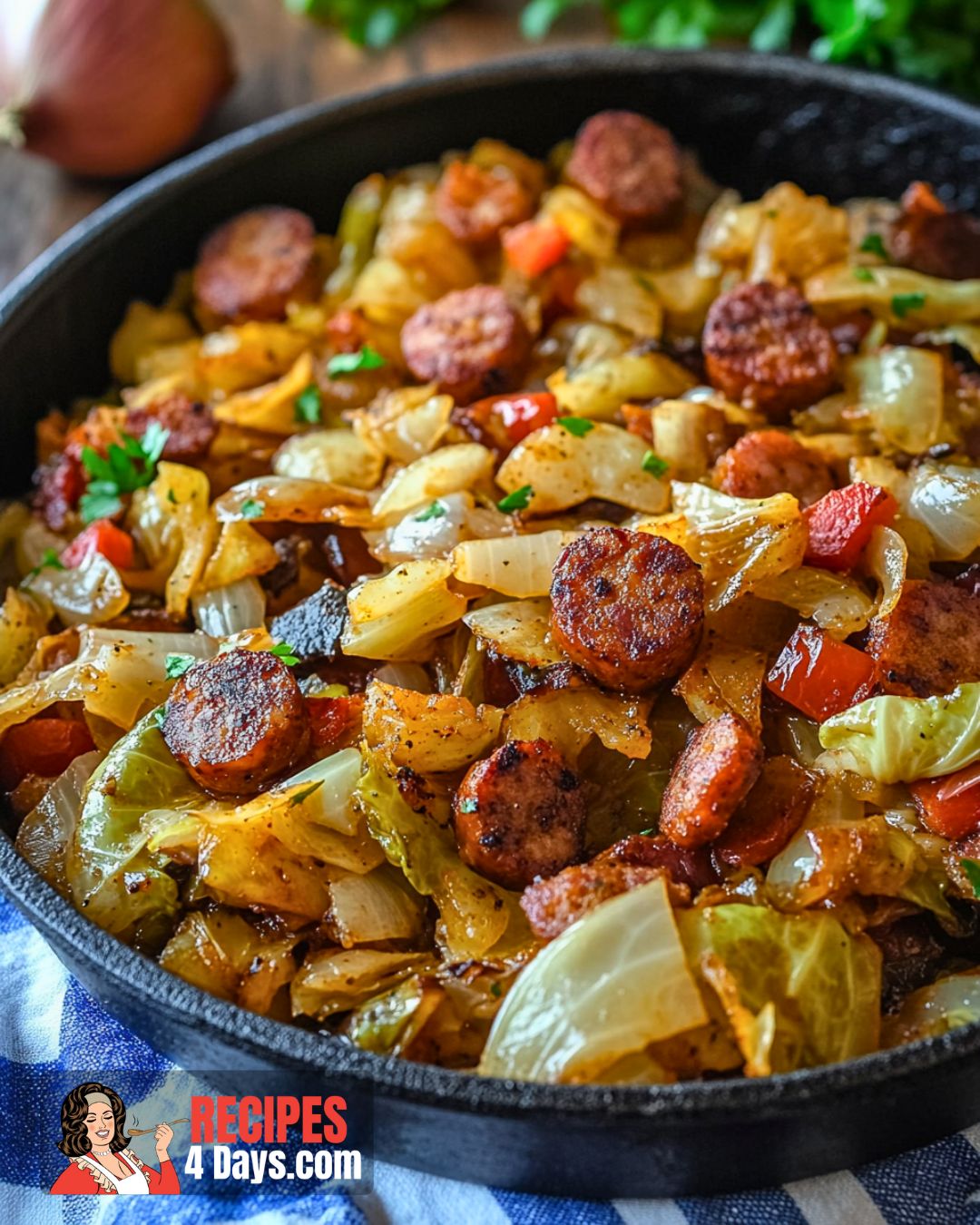 Fried Cabbage And Sausage Recipe Shebas Recipes Fried Cabbage And Sausage Recipe Shebas Recipes