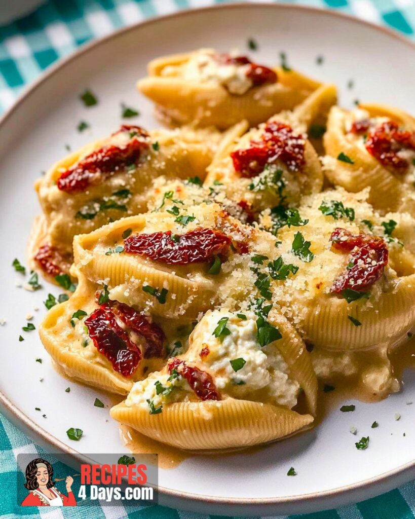 Creamy Sun-Dried Tomato & Ricotta Stuffed Shells Recipe