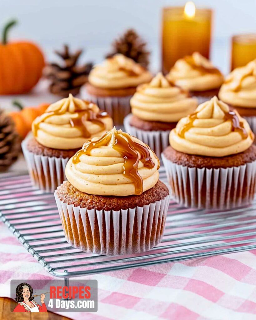 making Pumpkin Cupcakes With Caramel Cream Cheese Frosting 