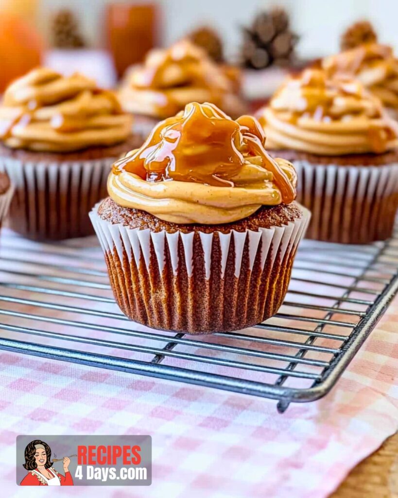 Pumpkin Cupcakes With Caramel Cream Cheese Frosting Recipe