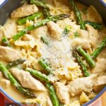 Lemon Garlic Chicken With Asparagus Creamy Bowtie Pasta Recipe