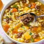 One-Pot Macaroni Cheeseburger Soup Recipe