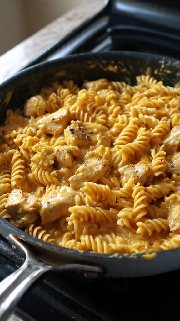 Cheesy Chicken Rotini Skillet