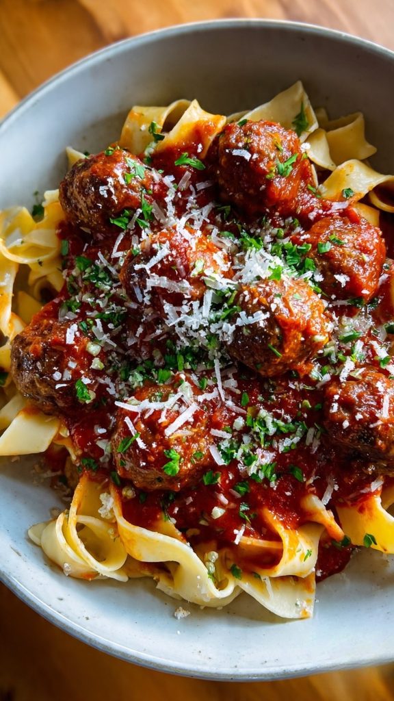 Fettuccine And Meatballs