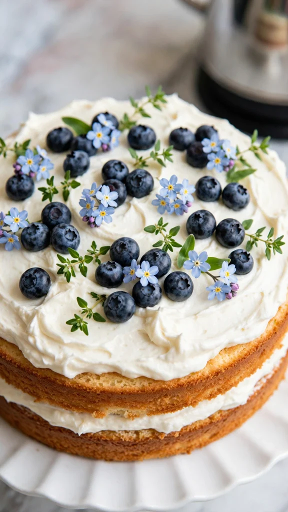Buttermilk Blueberry Cake with Cream – Easy Beginner-Friendly Bake